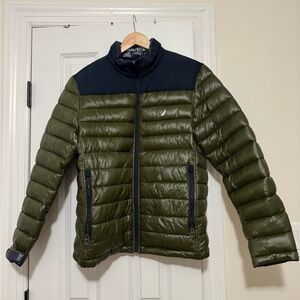 Nautica Men's Two-Tone Green Puffer Jacket